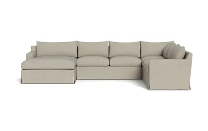 Sloan Slipcovered 4-Piece Corner Sectional Sofa with  Chaise