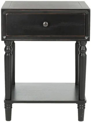 Siobhan Nightstand With Storage Drawer - Black - Safavieh