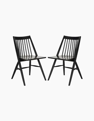 Wren 19"H Spindle Dining Chair - Black - Safavieh- set of 2