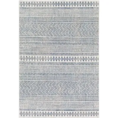Eagean Gray Outdoor 6'7" x 9' Machine Woven Rug