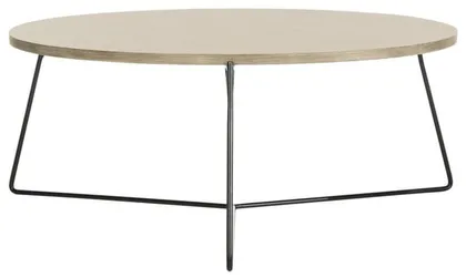 Mae Retro Mid Century Wood Coffee Table - Light Oak/Black - Safavieh