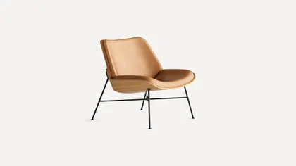 Vesper Leather Lounge Chair - Camel Leather/Oak