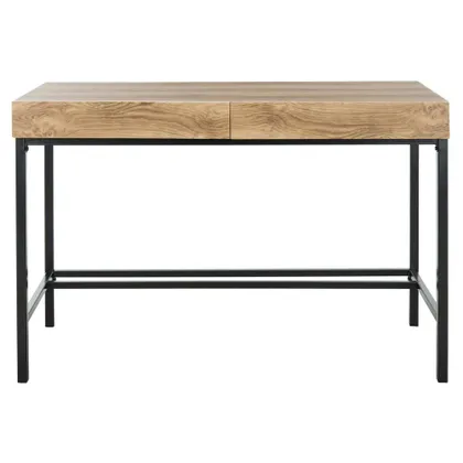Patrick 2 Drawer Desk - Brown/Black - Safavieh