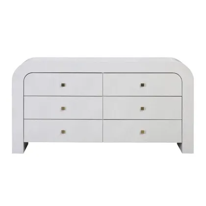 Hump 6 Drawer White Dresser