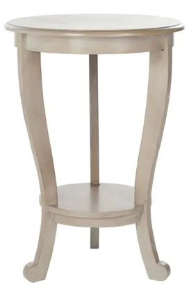 Mary Pedestal Side Table - Vintage Grey - Safavieh