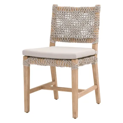 Costa Dining Chair, Taupe & White, Set of 2