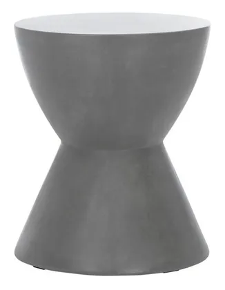 Athena Indoor/Outdoor Modern Concrete Round 17.7-Inch H Accent Table - Dark Grey - Safavieh