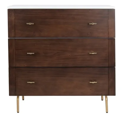 Bruno 3 Drawer Dresser - Walnut - Safavieh