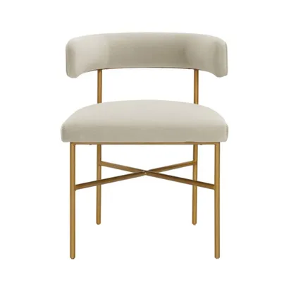 Kim Velvet Chair in Cream