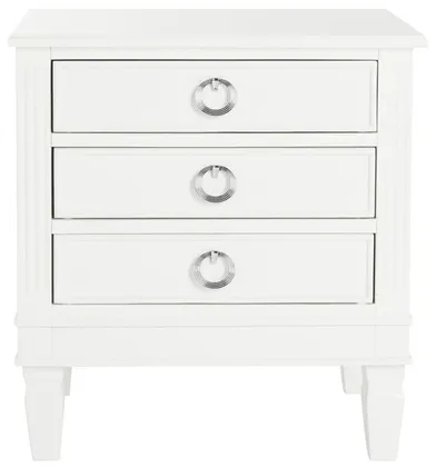 Kira Three Drawer Nightstand - White - Safavieh