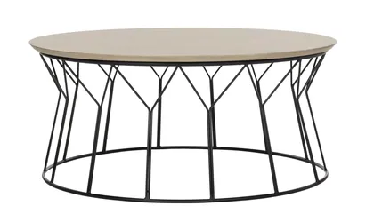 Deion Retro Mid Century Wood Coffee Table - Light Oak/Black - Safavieh