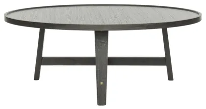 Malone Retro Mid Century Wood Coffee Table - Dark Grey - Safavieh