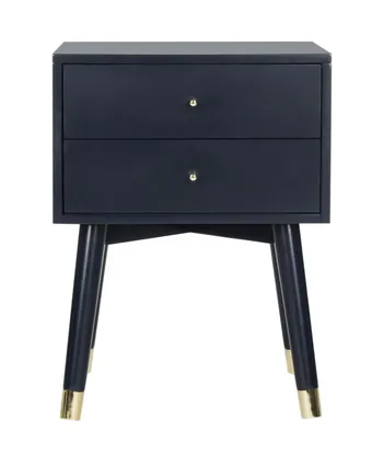 Lyla Retro Nightstand - Navy/Gold - Safavieh