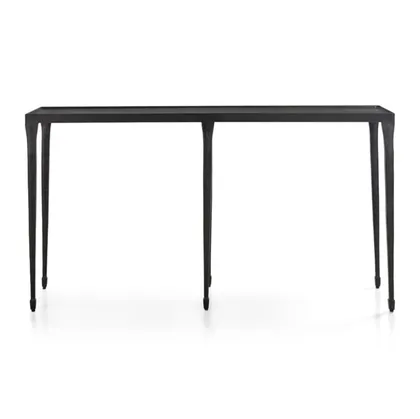 Silviano Black Iron and Steel 60" Console Table