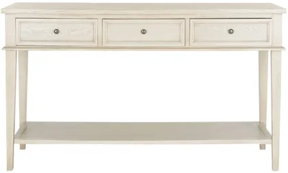 Manelin Console With Storage Drawers - White Wash - Safavieh