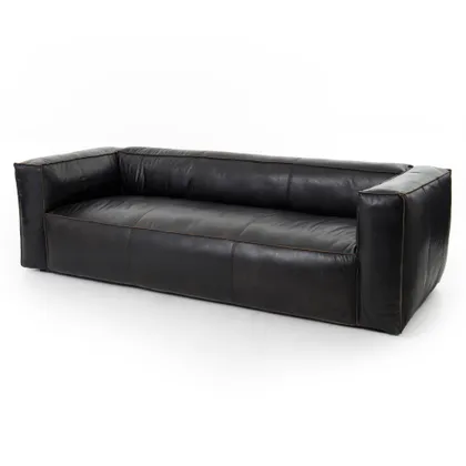 Nolita Reverse Stitch Sofa-99"-Rider Bla