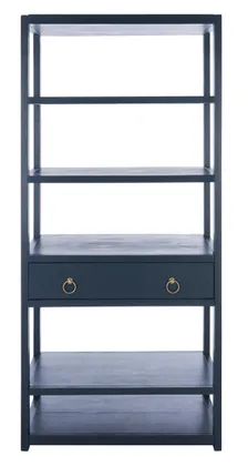 Johni 1 Drawer 5 Shelf Etagere - Navy - Safavieh