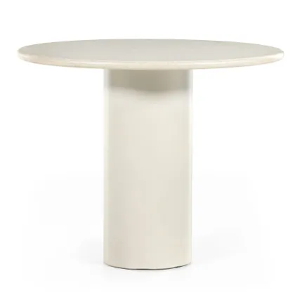 Belle Round Dining Table-Cream Marble