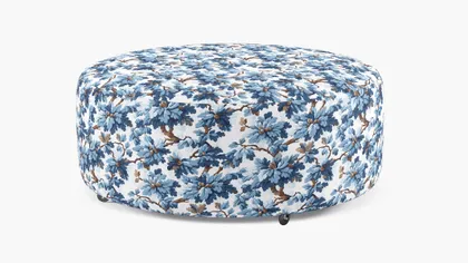 Round Cocktail Ottoman, Delft Woodland