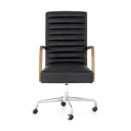 Bryson Channeled Desk Chair-Smoke