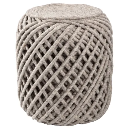 Guna Textured Gray Cylinder Pouf