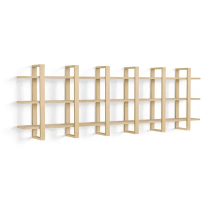 Index Wall Shelf, Set of 3 - Oak - Wood