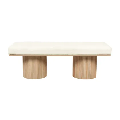 Sagano White Dyed-Yarn Bench