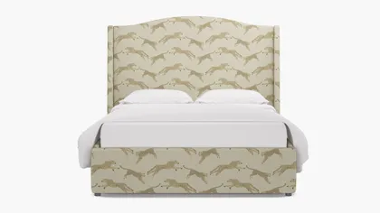 Curved Wingback Bed, Desert Cheetah, Twin