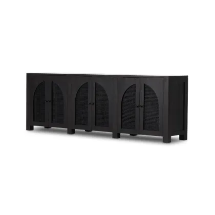 Tilda 6 Door Sideboard - Black Wash Mango