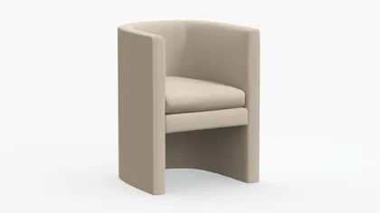 Barrel Back Dining Chair, Husk Everyday Linen
