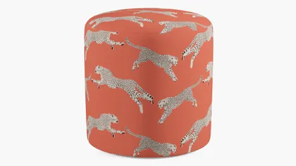 Drum Ottoman, Henna Cheetah