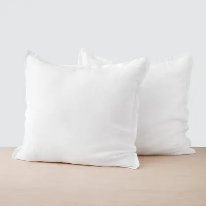 The Citizenry Stonewashed Linen Euro Shams | White