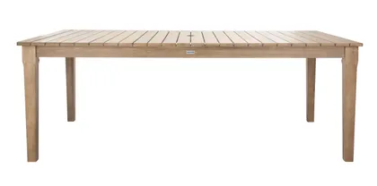 Dominica Wooden Outdoor Dining Table - Natural - Safavieh