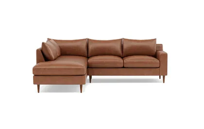 Sloan Leather 3-Seat Left Bumper Sectional