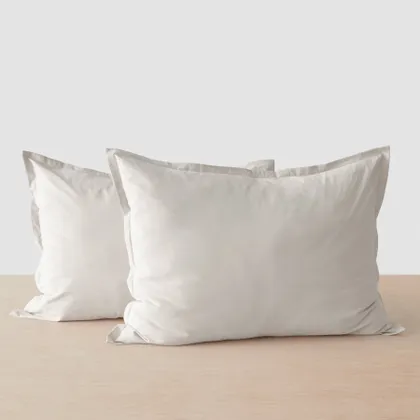 The Citizenry Stonewashed Organic Cotton Percale Shams | Standard | Grey