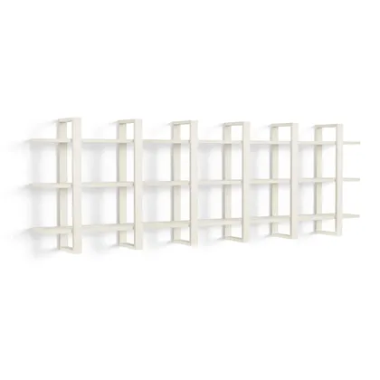 Index Wall Shelf, Set of 3 - White - Wood