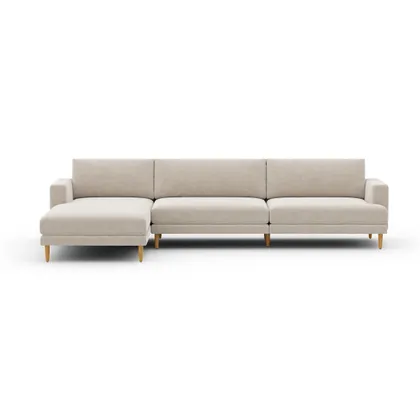 Ember Chaise Sectional - 124" / Georgia Clay - Performance Chenille / Oak - Wood