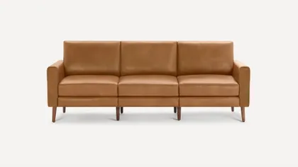 Nomad Leather Sofa - Camel - Top Grain Leather / Walnut - Wood / Block