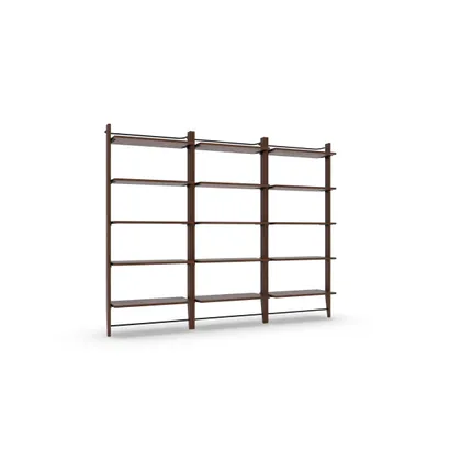 Title Triple Fully Open Bookshelf - Walnut - Wood