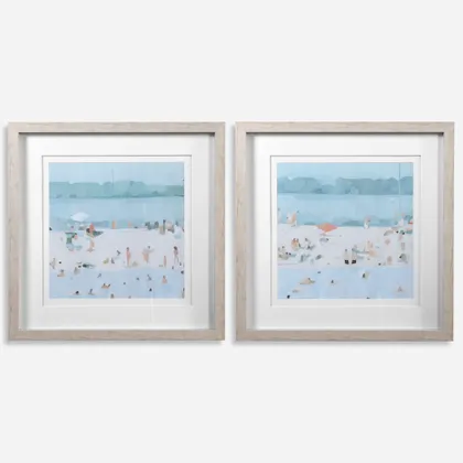 Sea Glass Sandbar Framed Prints Set/2