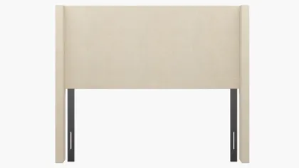Modern Wingback Headboard, Talc Everyday Linen, Queen