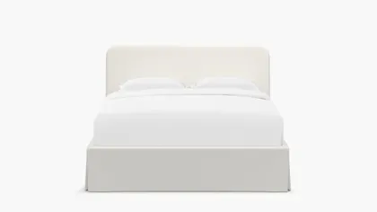 Skirted Platform Bed, Snow Boucle, King