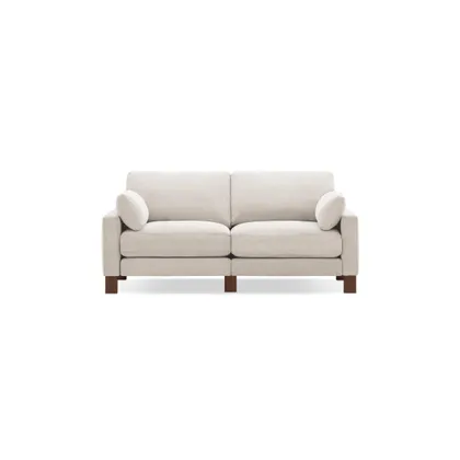 Union 2-Seat Sofa - Ivory - Performance Chenille / Walnut - Wood / Square Leg