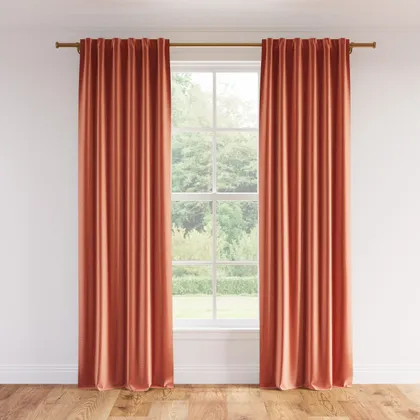Velvet Curtain, Coral Performance Velvet, 50" x 96", Blackout