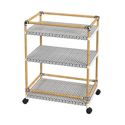 Tobias Black and White Outdoor Bar Cart