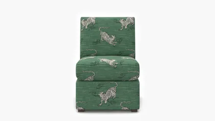 Classic Slipper Chair, Emerald Tigresse