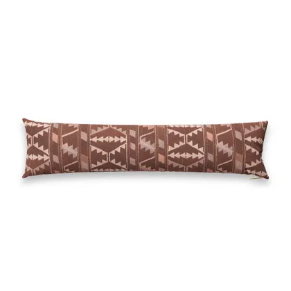 Toffee Cross Kilim Pillow by St. Frank | Brown | 48" W x 12" H | Cotton