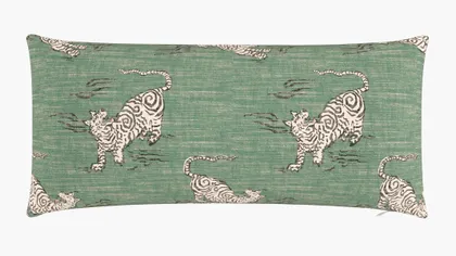 Throw Pillow 14" x 30", Emerald Tigresse, 14" x 30"