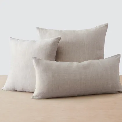 The Citizenry Prisha Linen Pillow | 20" x 20" | Flax