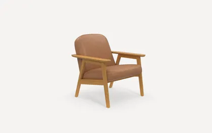 Lodge Chair - Camel - Top Grain Leather / Oak - Wood
